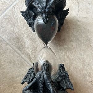 Dragon Hourglass Decor - Black 8”